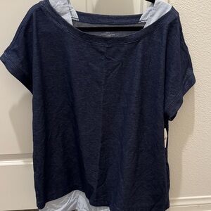 Lane Bryant Dark Blue Short Sleeve Top
